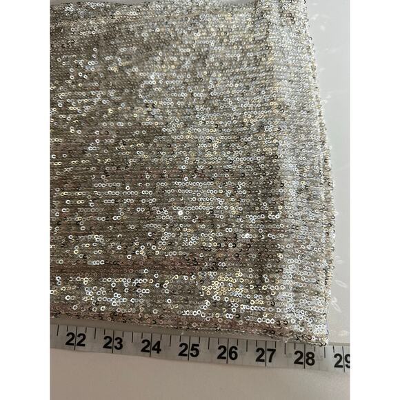 Boston Proper Sequin Wide Leg Pants Sz M Champagne Elastic Waist Stretch Shimmer - Picture 7 of 12